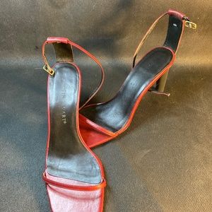 Colin Stuart Red high heel, ankle strap, open toe dress shoe